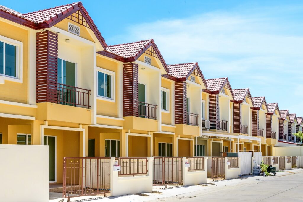 new yellow townhouses
